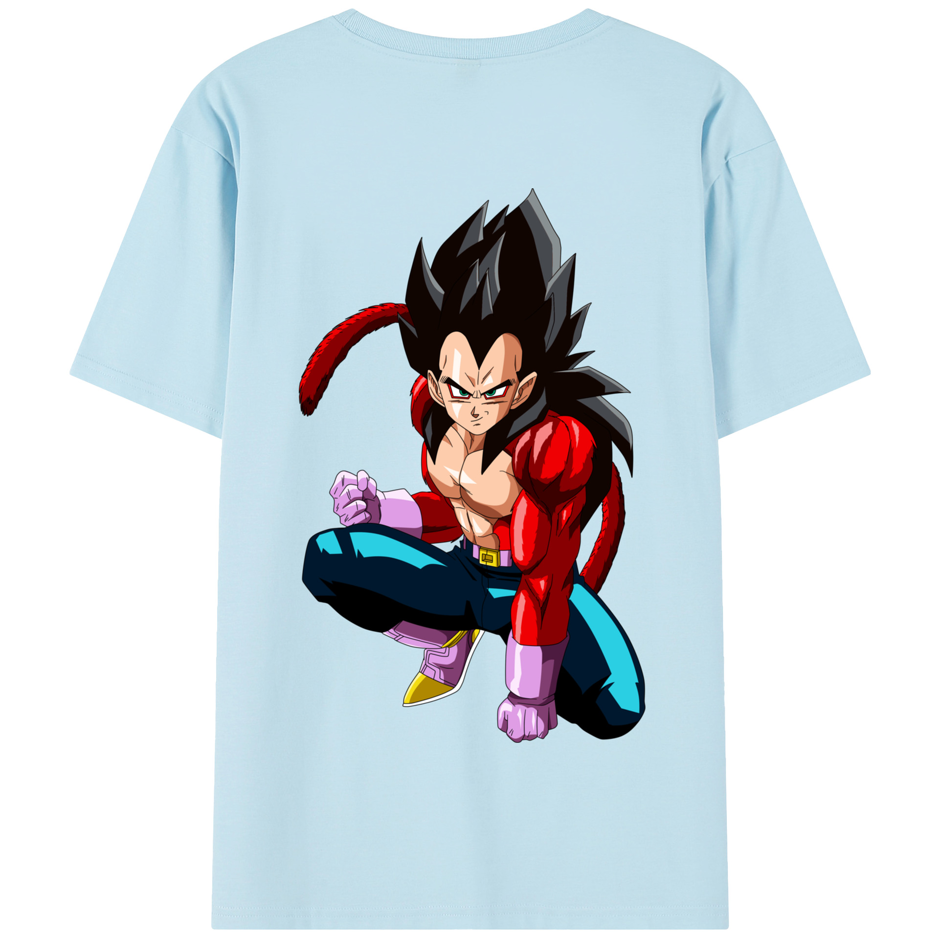 （画像用） ドラゴンボール ベジータ四世（Bejīta Yonsei）DRAGON BALL Vegeta IV 綿100％半袖Tシャツ（背面プリント）